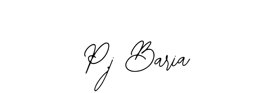 The best way (Bearetta-2O07w) to make a short signature is to pick only two or three words in your name. The name P.j Baria include a total of six letters. For converting this name. P.j Baria signature style 12 images and pictures png