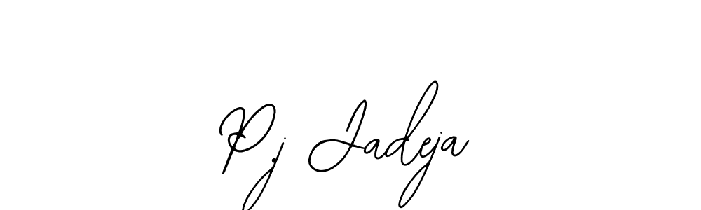 How to make P.j Jadeja name signature. Use Bearetta-2O07w style for creating short signs online. This is the latest handwritten sign. P.j Jadeja signature style 12 images and pictures png