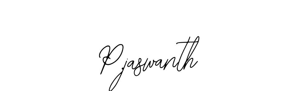 How to make P.jaswanth name signature. Use Bearetta-2O07w style for creating short signs online. This is the latest handwritten sign. P.jaswanth signature style 12 images and pictures png