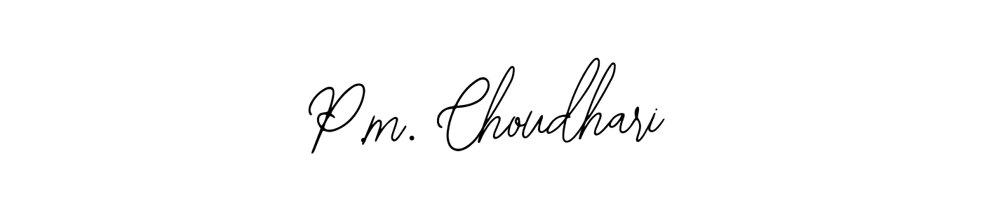 P.m. Choudhari stylish signature style. Best Handwritten Sign (Bearetta-2O07w) for my name. Handwritten Signature Collection Ideas for my name P.m. Choudhari. P.m. Choudhari signature style 12 images and pictures png