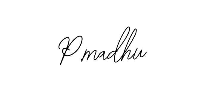 The best way (Bearetta-2O07w) to make a short signature is to pick only two or three words in your name. The name P.madhu include a total of six letters. For converting this name. P.madhu signature style 12 images and pictures png
