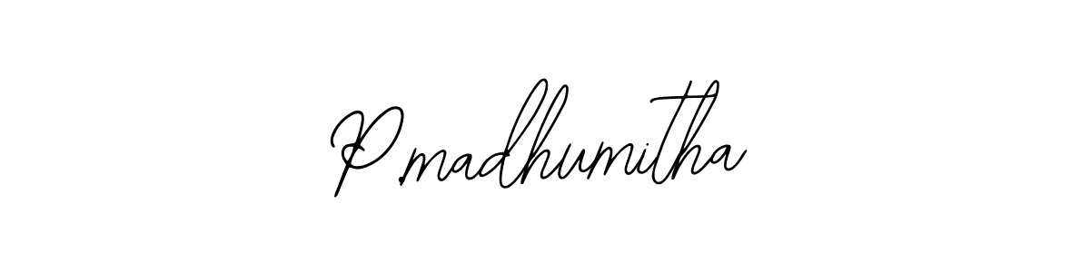 Use a signature maker to create a handwritten signature online. With this signature software, you can design (Bearetta-2O07w) your own signature for name P.madhumitha. P.madhumitha signature style 12 images and pictures png