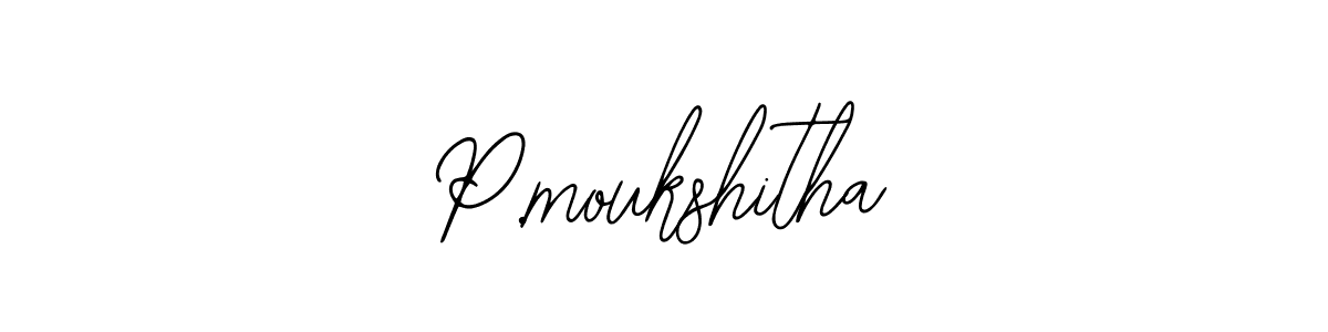 Use a signature maker to create a handwritten signature online. With this signature software, you can design (Bearetta-2O07w) your own signature for name P.moukshitha. P.moukshitha signature style 12 images and pictures png