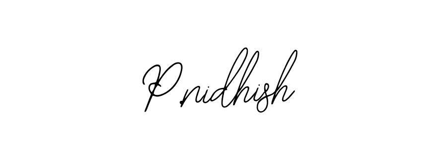 The best way (Bearetta-2O07w) to make a short signature is to pick only two or three words in your name. The name P.nidhish include a total of six letters. For converting this name. P.nidhish signature style 12 images and pictures png