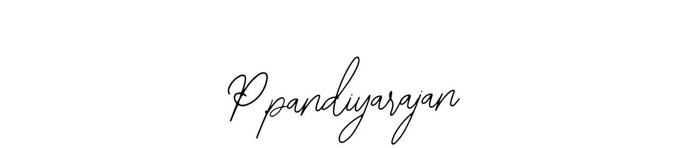 The best way (Bearetta-2O07w) to make a short signature is to pick only two or three words in your name. The name P.pandiyarajan include a total of six letters. For converting this name. P.pandiyarajan signature style 12 images and pictures png