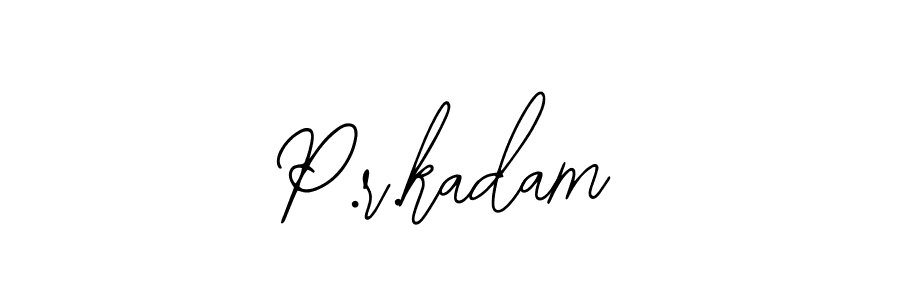 The best way (Bearetta-2O07w) to make a short signature is to pick only two or three words in your name. The name P.r.kadam include a total of six letters. For converting this name. P.r.kadam signature style 12 images and pictures png