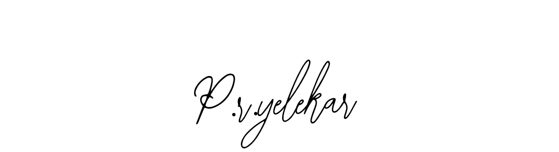 if you are searching for the best signature style for your name P.r.yelekar. so please give up your signature search. here we have designed multiple signature styles  using Bearetta-2O07w. P.r.yelekar signature style 12 images and pictures png