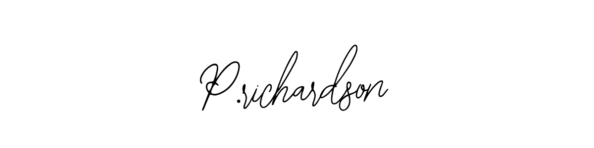 Make a beautiful signature design for name P.richardson. With this signature (Bearetta-2O07w) style, you can create a handwritten signature for free. P.richardson signature style 12 images and pictures png