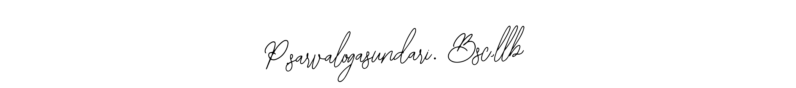 The best way (Bearetta-2O07w) to make a short signature is to pick only two or three words in your name. The name P.sarvalogasundari. Bsc,llb include a total of six letters. For converting this name. P.sarvalogasundari. Bsc,llb signature style 12 images and pictures png