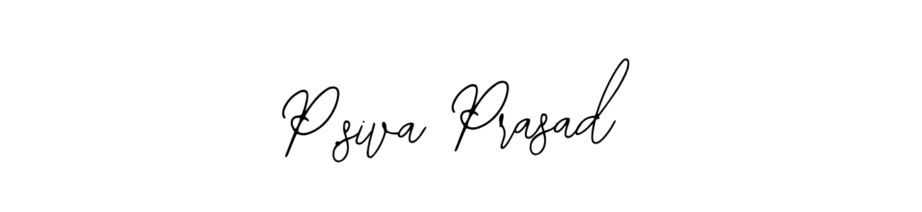 How to make P.siva Prasad name signature. Use Bearetta-2O07w style for creating short signs online. This is the latest handwritten sign. P.siva Prasad signature style 12 images and pictures png