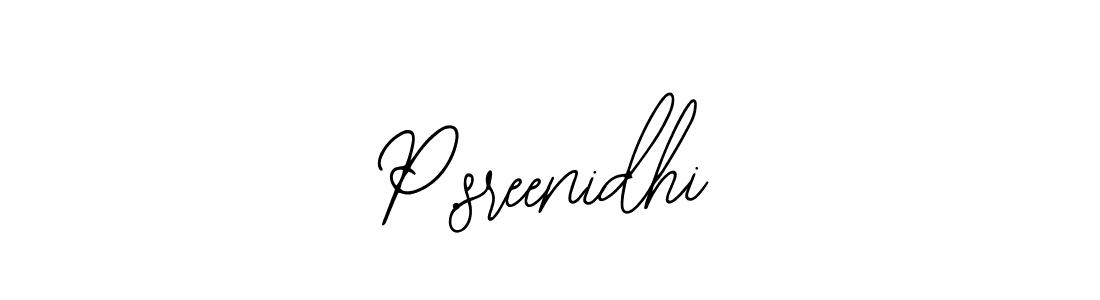 How to make P.sreenidhi name signature. Use Bearetta-2O07w style for creating short signs online. This is the latest handwritten sign. P.sreenidhi signature style 12 images and pictures png