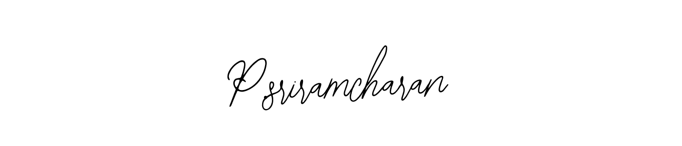 How to make P.sriramcharan name signature. Use Bearetta-2O07w style for creating short signs online. This is the latest handwritten sign. P.sriramcharan signature style 12 images and pictures png
