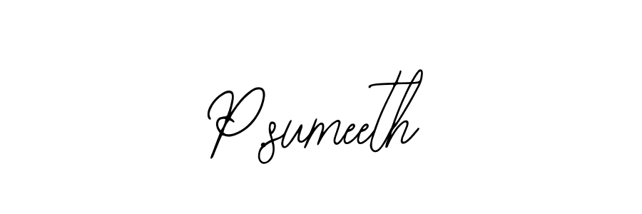 if you are searching for the best signature style for your name P.sumeeth. so please give up your signature search. here we have designed multiple signature styles  using Bearetta-2O07w. P.sumeeth signature style 12 images and pictures png