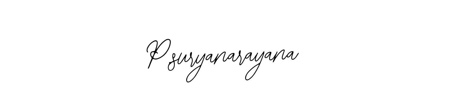 How to make P.suryanarayana signature? Bearetta-2O07w is a professional autograph style. Create handwritten signature for P.suryanarayana name. P.suryanarayana signature style 12 images and pictures png