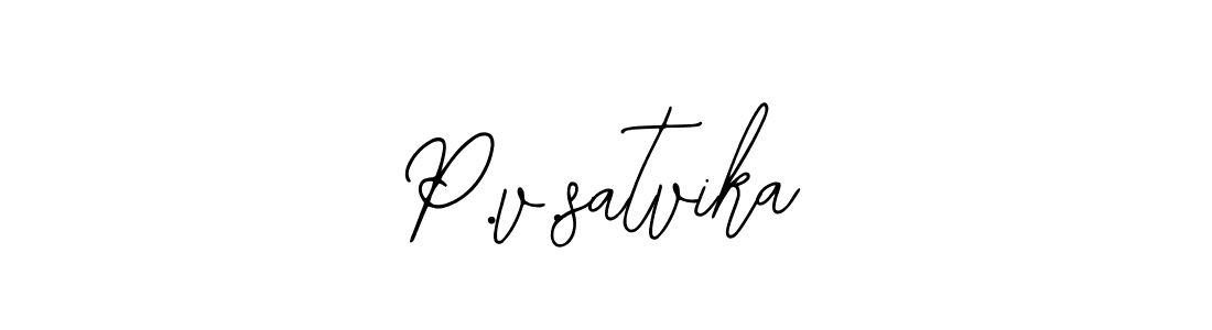 Design your own signature with our free online signature maker. With this signature software, you can create a handwritten (Bearetta-2O07w) signature for name P.v.satvika. P.v.satvika signature style 12 images and pictures png