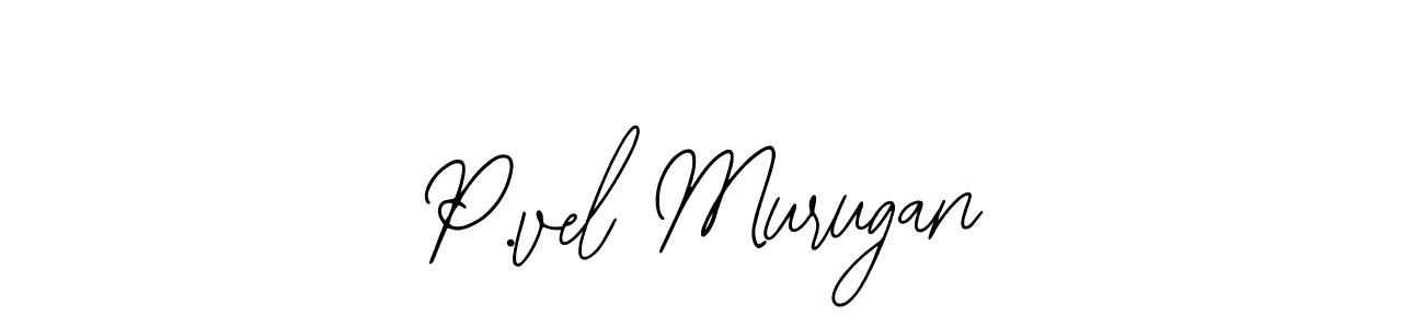 How to make P.vel Murugan name signature. Use Bearetta-2O07w style for creating short signs online. This is the latest handwritten sign. P.vel Murugan signature style 12 images and pictures png