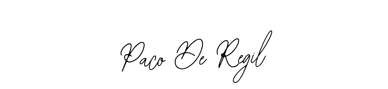 Bearetta-2O07w is a professional signature style that is perfect for those who want to add a touch of class to their signature. It is also a great choice for those who want to make their signature more unique. Get Paco De Regil name to fancy signature for free. Paco De Regil signature style 12 images and pictures png