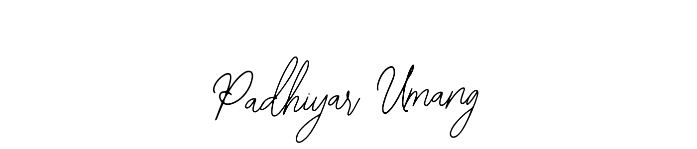 Bearetta-2O07w is a professional signature style that is perfect for those who want to add a touch of class to their signature. It is also a great choice for those who want to make their signature more unique. Get Padhiyar Umang name to fancy signature for free. Padhiyar Umang signature style 12 images and pictures png