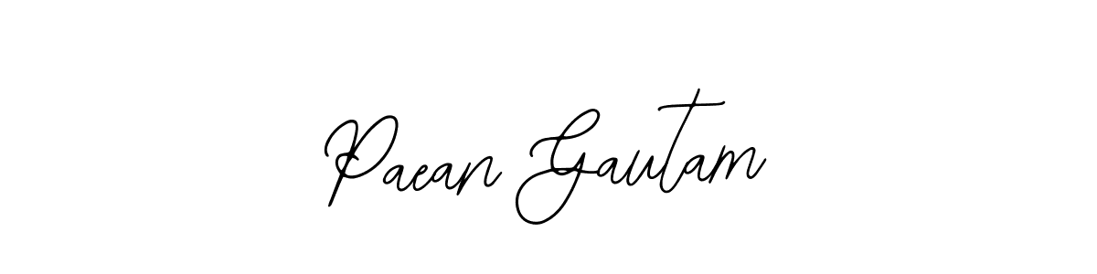 Bearetta-2O07w is a professional signature style that is perfect for those who want to add a touch of class to their signature. It is also a great choice for those who want to make their signature more unique. Get Paean Gautam name to fancy signature for free. Paean Gautam signature style 12 images and pictures png