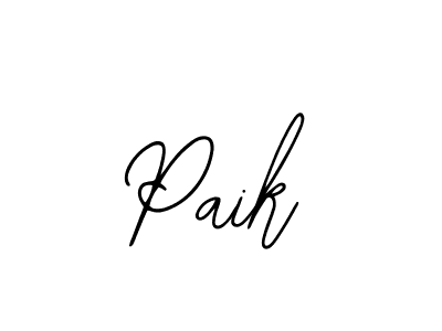 Use a signature maker to create a handwritten signature online. With this signature software, you can design (Bearetta-2O07w) your own signature for name Paik. Paik signature style 12 images and pictures png