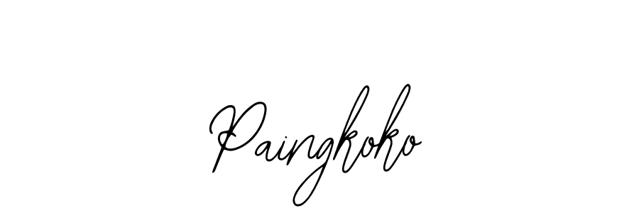 Use a signature maker to create a handwritten signature online. With this signature software, you can design (Bearetta-2O07w) your own signature for name Paingkoko. Paingkoko signature style 12 images and pictures png