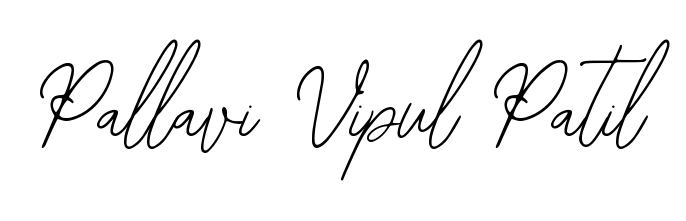 A modern signature idea for name Pallavi Vipul Patil using Bearetta-2O07w font. Clean strokes and elegant curves make it stand out instantly. Pallavi Vipul Patil signature style 12 images and pictures png