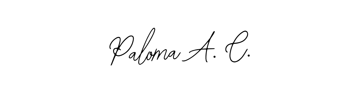 How to make Paloma A. C. name signature. Use Bearetta-2O07w style for creating short signs online. This is the latest handwritten sign. Paloma A. C. signature style 12 images and pictures png