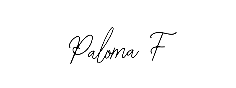 The best way (Bearetta-2O07w) to make a short signature is to pick only two or three words in your name. The name Paloma F include a total of six letters. For converting this name. Paloma F signature style 12 images and pictures png