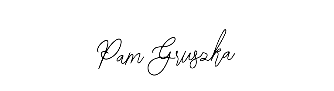Bearetta-2O07w is a professional signature style that is perfect for those who want to add a touch of class to their signature. It is also a great choice for those who want to make their signature more unique. Get Pam Gruszka name to fancy signature for free. Pam Gruszka signature style 12 images and pictures png