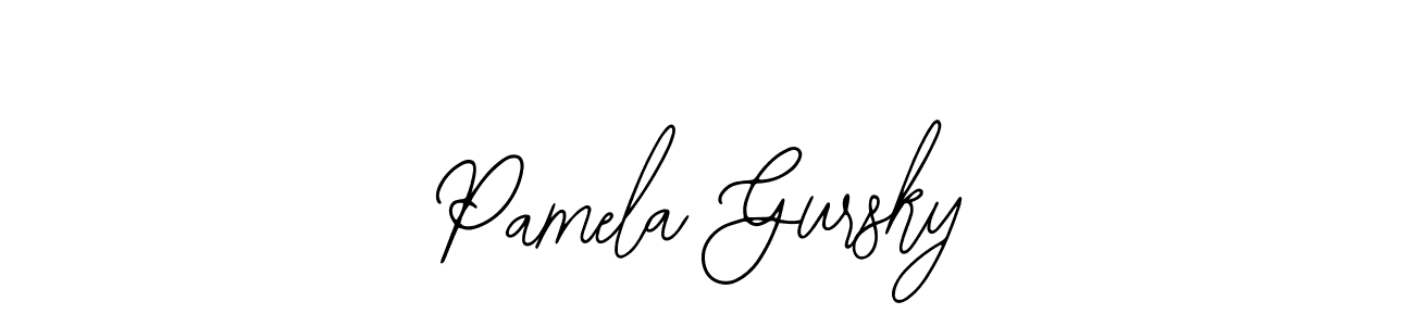 Bearetta-2O07w is a professional signature style that is perfect for those who want to add a touch of class to their signature. It is also a great choice for those who want to make their signature more unique. Get Pamela Gursky name to fancy signature for free. Pamela Gursky signature style 12 images and pictures png