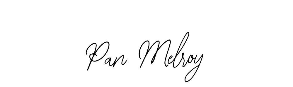 The best way (Bearetta-2O07w) to make a short signature is to pick only two or three words in your name. The name Pan Melroy include a total of six letters. For converting this name. Pan Melroy signature style 12 images and pictures png