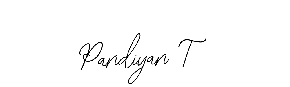 The best way (Bearetta-2O07w) to make a short signature is to pick only two or three words in your name. The name Pandiyan T include a total of six letters. For converting this name. Pandiyan T signature style 12 images and pictures png