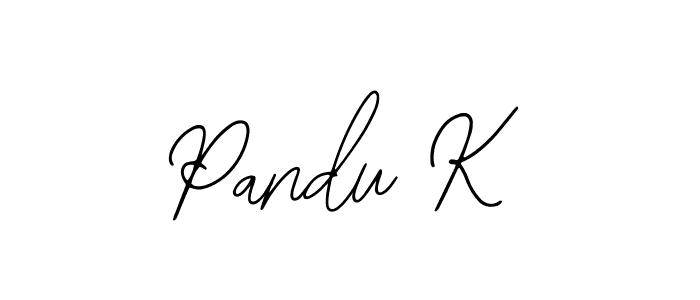 How to make Pandu K signature? Bearetta-2O07w is a professional autograph style. Create handwritten signature for Pandu K name. Pandu K signature style 12 images and pictures png