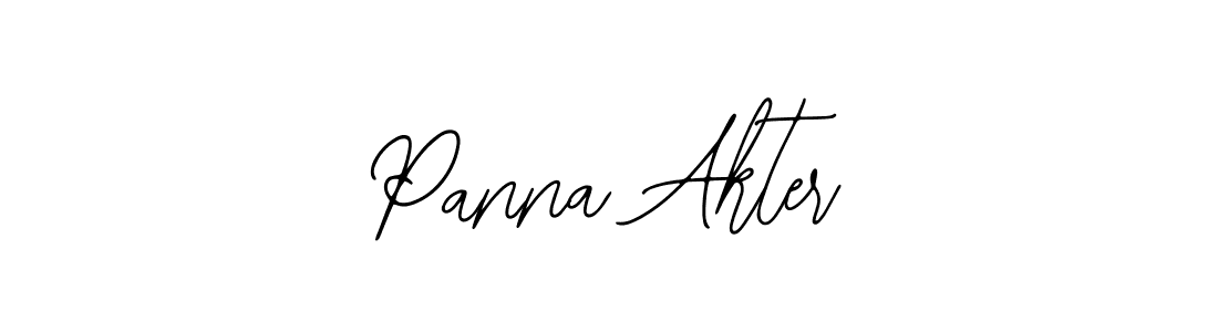 How to make Panna Akter name signature. Use Bearetta-2O07w style for creating short signs online. This is the latest handwritten sign. Panna Akter signature style 12 images and pictures png
