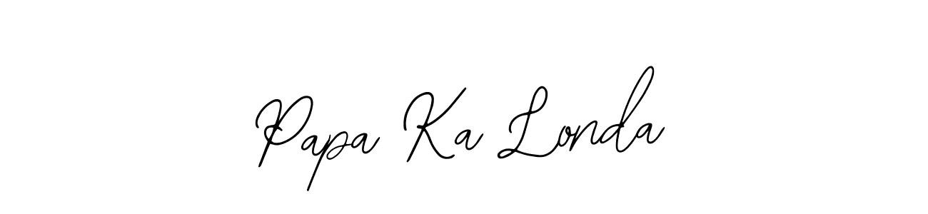 Bearetta-2O07w is a professional signature style that is perfect for those who want to add a touch of class to their signature. It is also a great choice for those who want to make their signature more unique. Get Papa Ka Londa name to fancy signature for free. Papa Ka Londa signature style 12 images and pictures png
