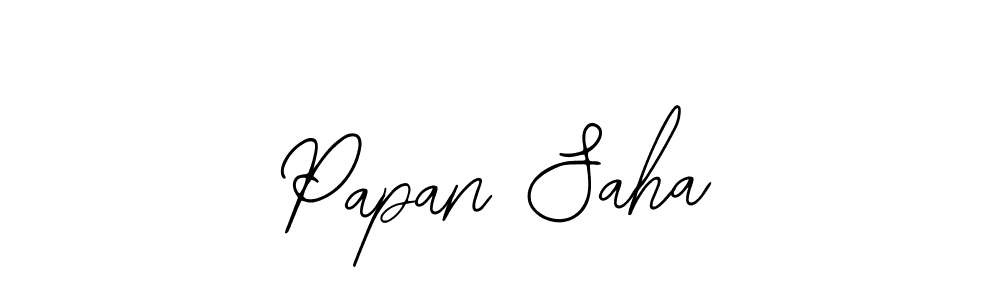 Use a signature maker to create a handwritten signature online. With this signature software, you can design (Bearetta-2O07w) your own signature for name Papan Saha. Papan Saha signature style 12 images and pictures png