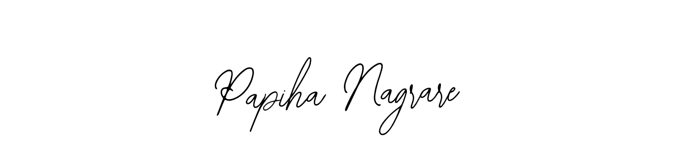 The best way (Bearetta-2O07w) to make a short signature is to pick only two or three words in your name. The name Papiha Nagrare include a total of six letters. For converting this name. Papiha Nagrare signature style 12 images and pictures png