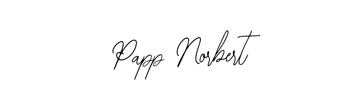 How to make Papp Norbert name signature. Use Bearetta-2O07w style for creating short signs online. This is the latest handwritten sign. Papp Norbert signature style 12 images and pictures png