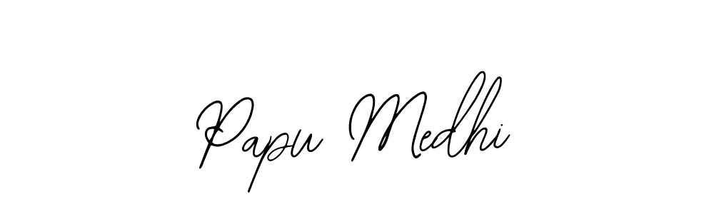 Bearetta-2O07w is a professional signature style that is perfect for those who want to add a touch of class to their signature. It is also a great choice for those who want to make their signature more unique. Get Papu Medhi name to fancy signature for free. Papu Medhi signature style 12 images and pictures png