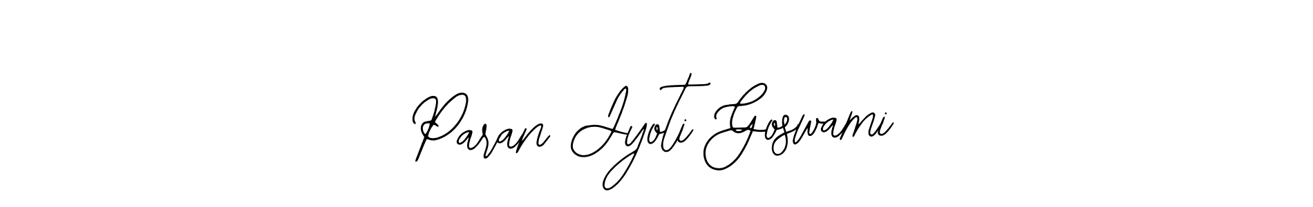 The best way (Bearetta-2O07w) to make a short signature is to pick only two or three words in your name. The name Paran Jyoti Goswami include a total of six letters. For converting this name. Paran Jyoti Goswami signature style 12 images and pictures png