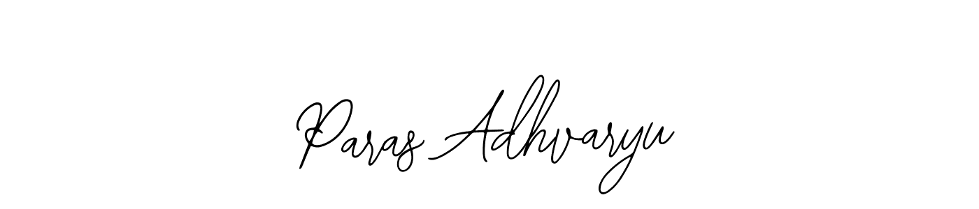 How to make Paras Adhvaryu name signature. Use Bearetta-2O07w style for creating short signs online. This is the latest handwritten sign. Paras Adhvaryu signature style 12 images and pictures png