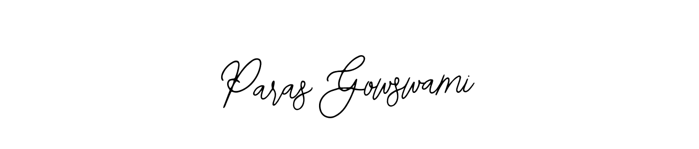 How to make Paras Gowswami signature? Bearetta-2O07w is a professional autograph style. Create handwritten signature for Paras Gowswami name. Paras Gowswami signature style 12 images and pictures png