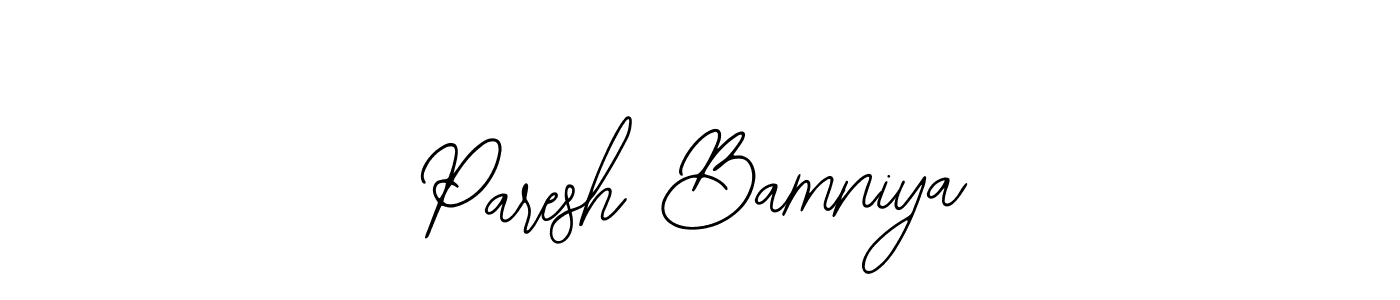 How to make Paresh Bamniya name signature. Use Bearetta-2O07w style for creating short signs online. This is the latest handwritten sign. Paresh Bamniya signature style 12 images and pictures png