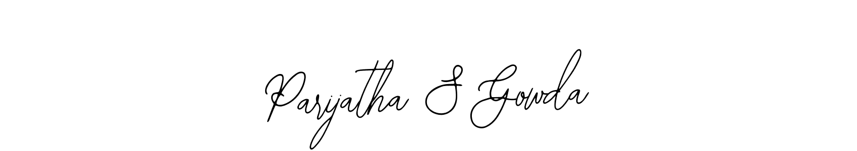 How to make Parijatha S Gowda name signature. Use Bearetta-2O07w style for creating short signs online. This is the latest handwritten sign. Parijatha S Gowda signature style 12 images and pictures png