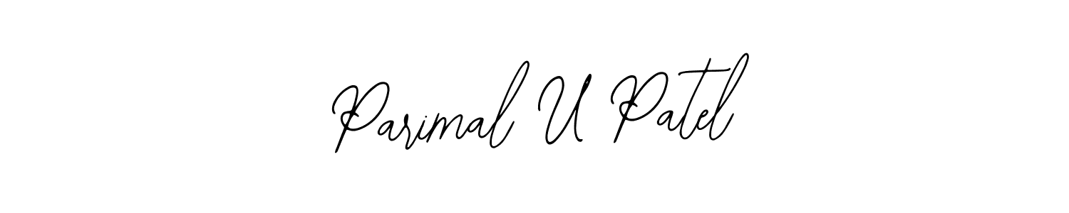 How to make Parimal U Patel name signature. Use Bearetta-2O07w style for creating short signs online. This is the latest handwritten sign. Parimal U Patel signature style 12 images and pictures png