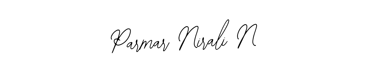 if you are searching for the best signature style for your name Parmar Nirali N. so please give up your signature search. here we have designed multiple signature styles  using Bearetta-2O07w. Parmar Nirali N signature style 12 images and pictures png