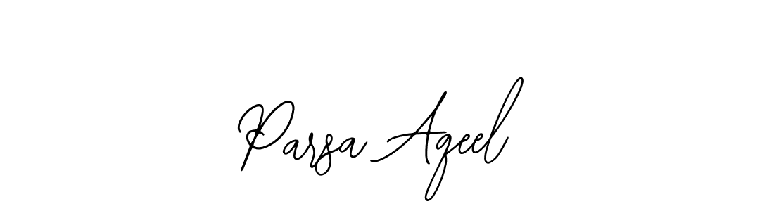 How to make Parsa Aqeel name signature. Use Bearetta-2O07w style for creating short signs online. This is the latest handwritten sign. Parsa Aqeel signature style 12 images and pictures png