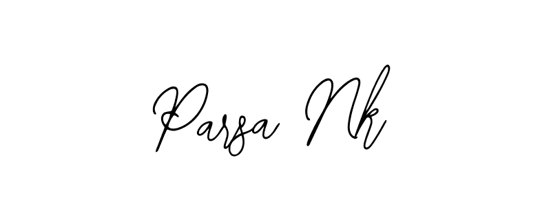 How to make Parsa Nk name signature. Use Bearetta-2O07w style for creating short signs online. This is the latest handwritten sign. Parsa Nk signature style 12 images and pictures png