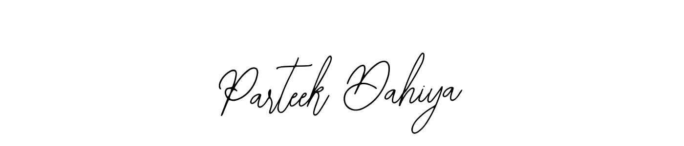 Bearetta-2O07w is a professional signature style that is perfect for those who want to add a touch of class to their signature. It is also a great choice for those who want to make their signature more unique. Get Parteek Dahiya name to fancy signature for free. Parteek Dahiya signature style 12 images and pictures png