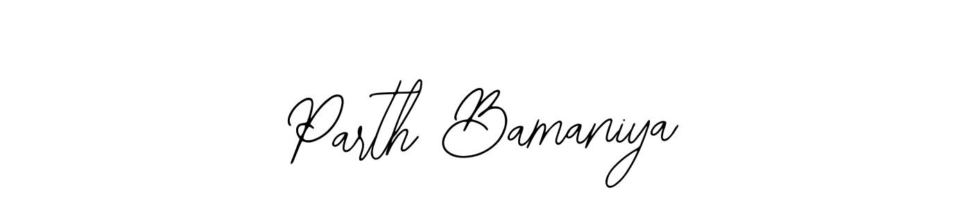 if you are searching for the best signature style for your name Parth Bamaniya. so please give up your signature search. here we have designed multiple signature styles  using Bearetta-2O07w. Parth Bamaniya signature style 12 images and pictures png